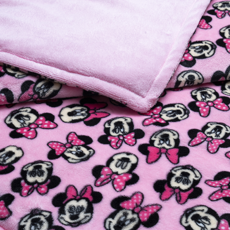 Cobertor cuna doble vista microfibra Alaska Pink Minnie