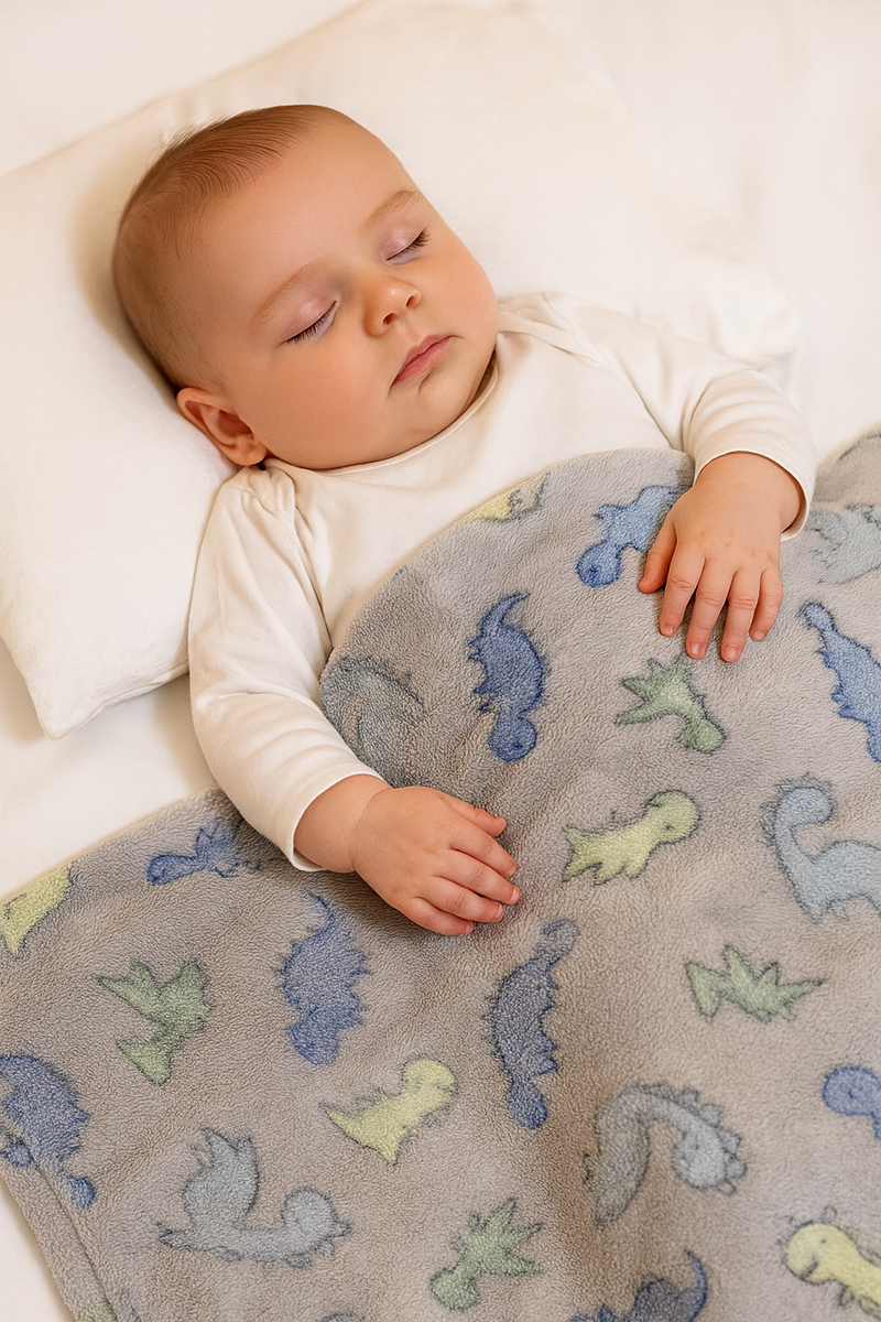 Cobertor ligero ultrasuave microfibra Dinosaurios Glow