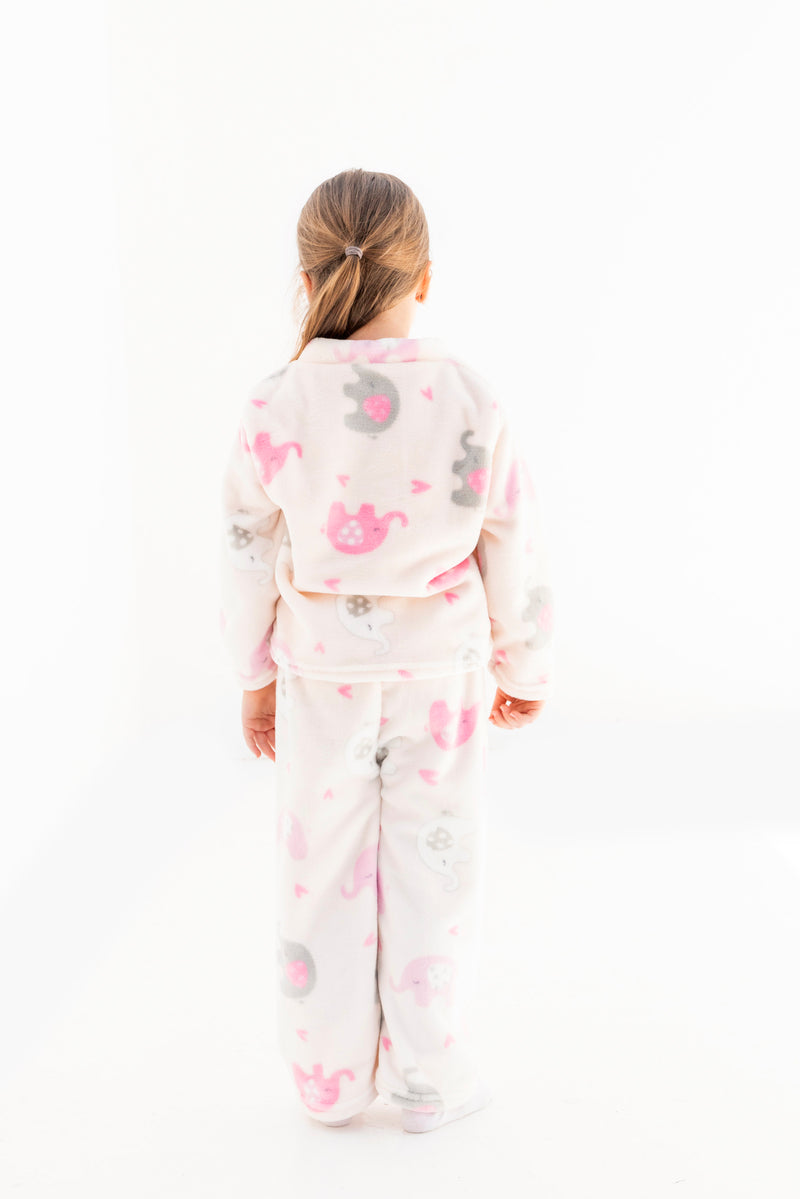 Pijama ultrasuave de microfibra para niña (2 piezas) Elefantitas
