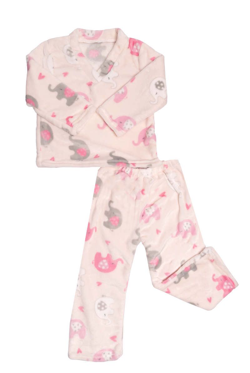 Pijama ultrasuave de microfibra para niña (2 piezas) Elefantitas