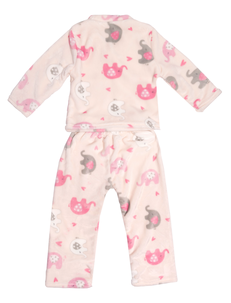 Pijama ultrasuave de microfibra para niña (2 piezas) Elefantitas