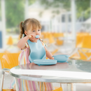 Set alimentación Azul plato, bowl, babero y cuchara