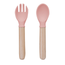 Set alimentación Rosa plato, bowl, babero y cuchara