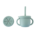 Set vaso entrenador y snack Azul de silicón