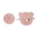 Set vaso entrenador y snack Rosa de silicón