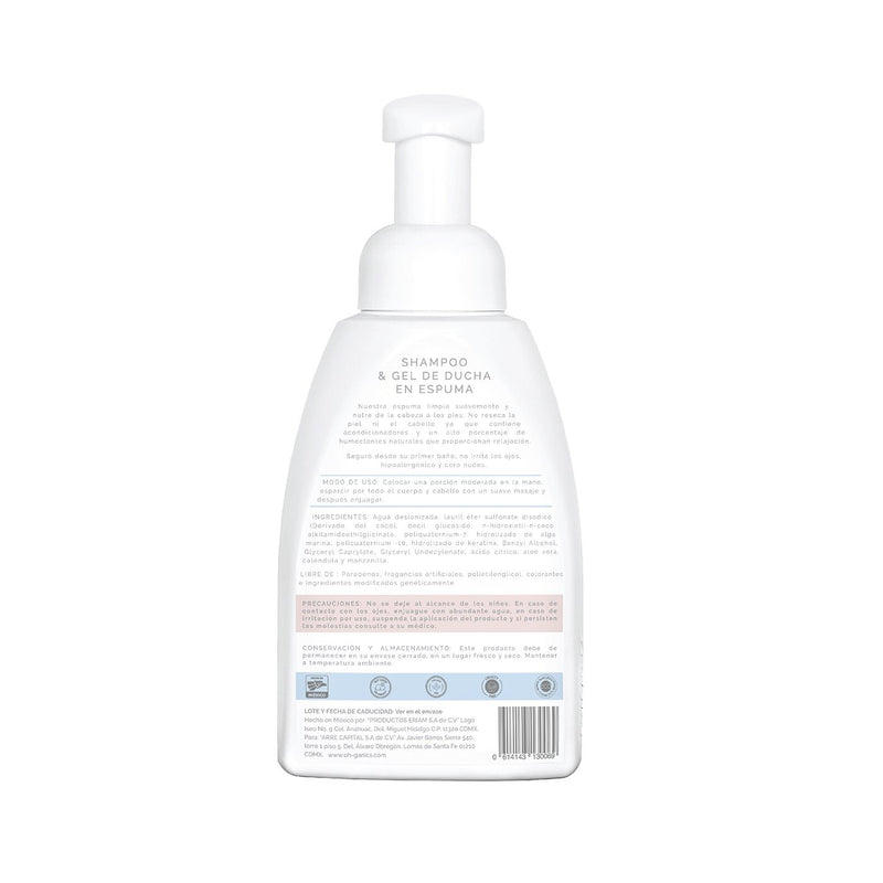 Shampoo + gel de ducha espuma OH!GANICS 440 ml