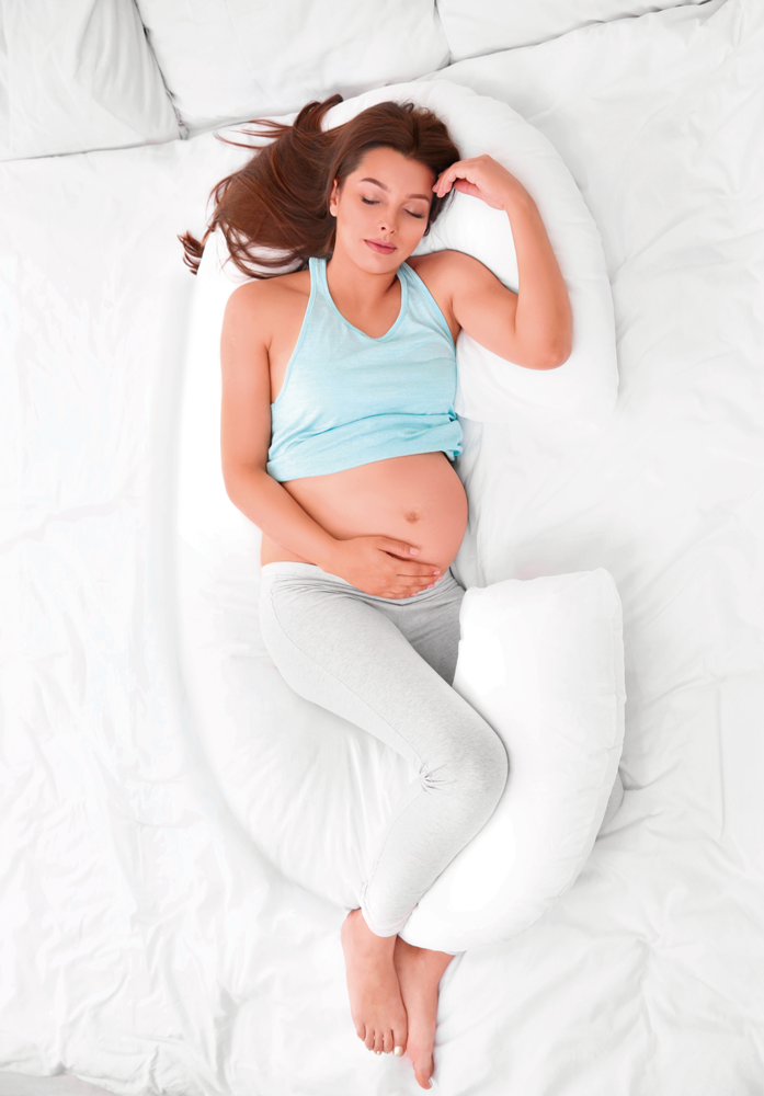 Almohada cuerpo completo forma embarazo y maternidad forma C Blanca