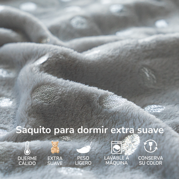 Baby sleeping saquito para dormir microfibra ultrasuave Silver