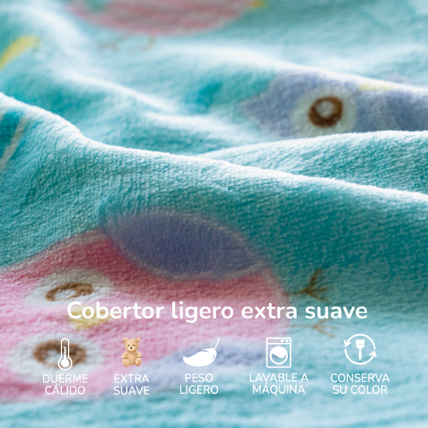 Cobertor ligero ultrasuave de microfibra Búhos