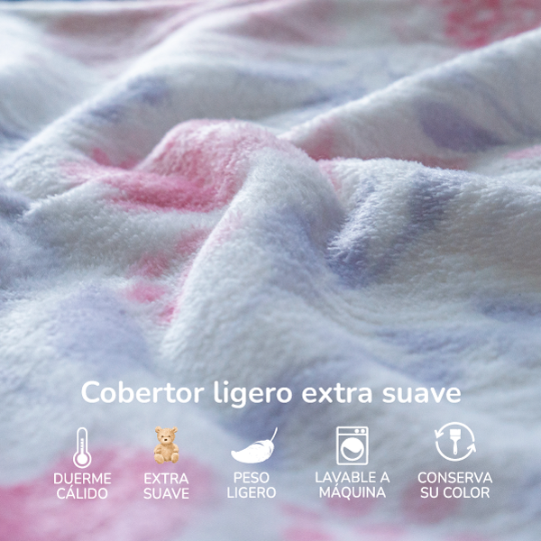 Cobertor ultrasuave ligero de microfibra estampado Floral