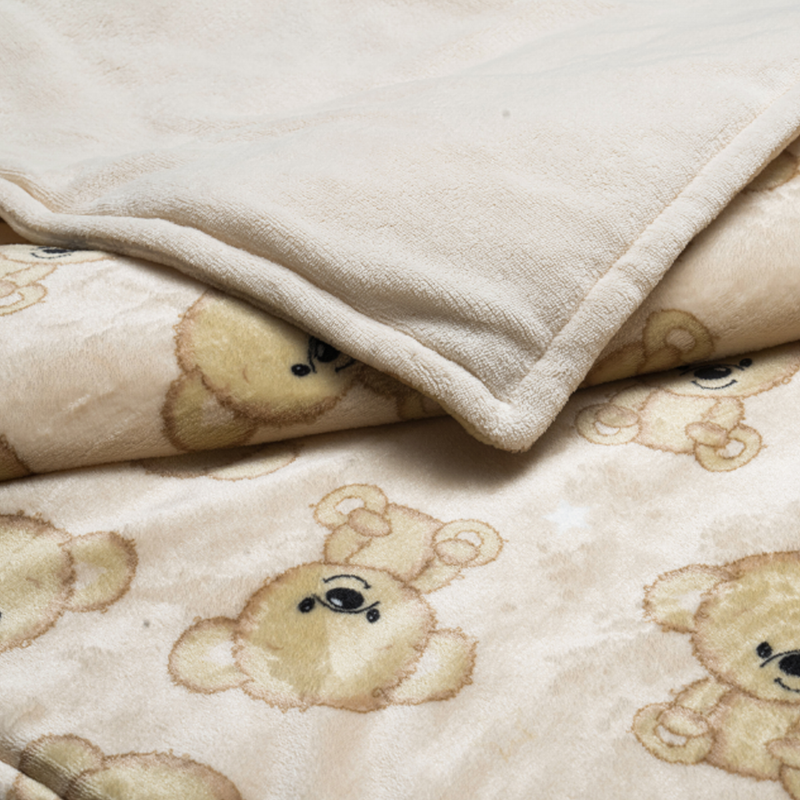 Cobertor cuna doble vista microfibra Alaska Teddy bear