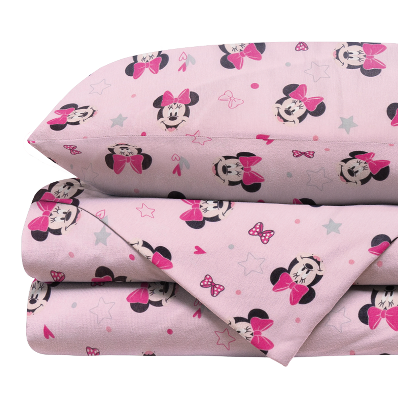 Juego de sábanas de camiseta para cuna Minnie