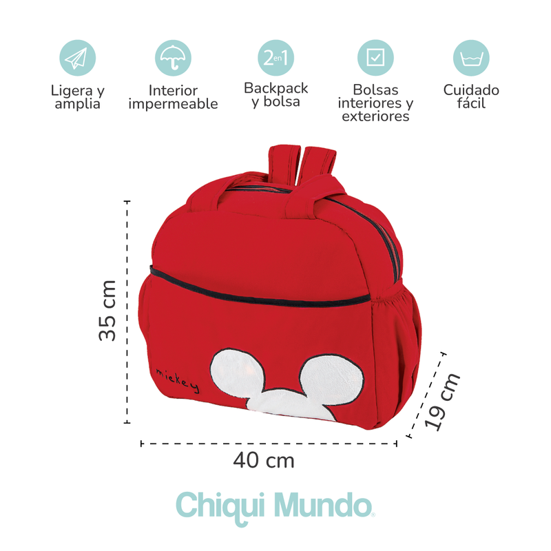Mochila top maternal mickey