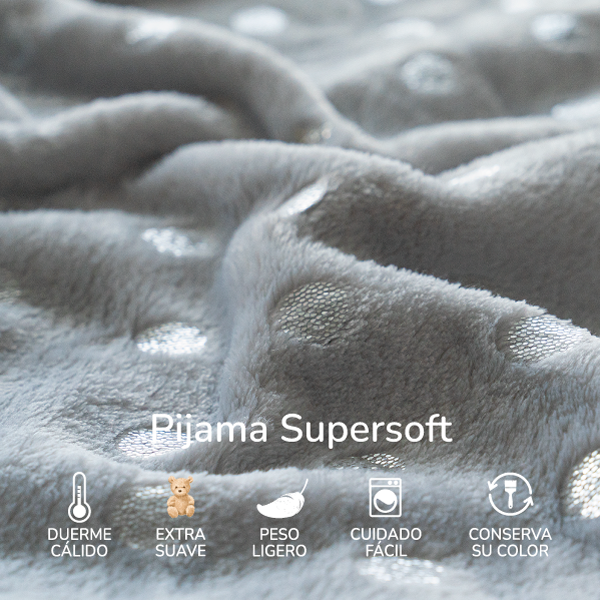 Pijama ultrasuave de microfibra para niña (2 piezas) Silver