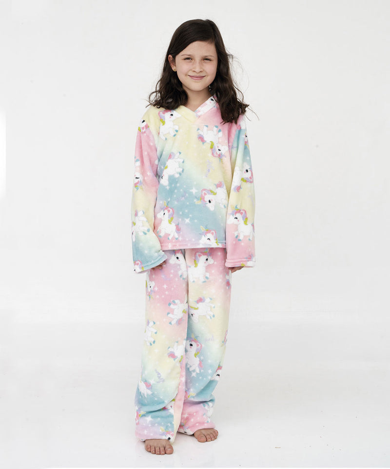 Pijama ultrasuave de microfibra para niña (2 piezas) Unicornio