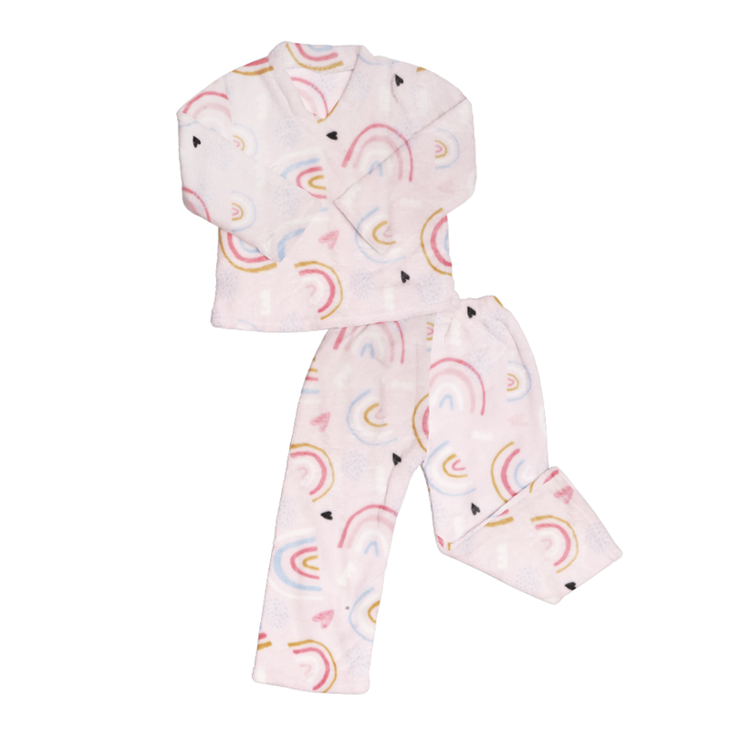 Pijama ultrasuave de microfibra para niña (2 piezas) Arcoíris