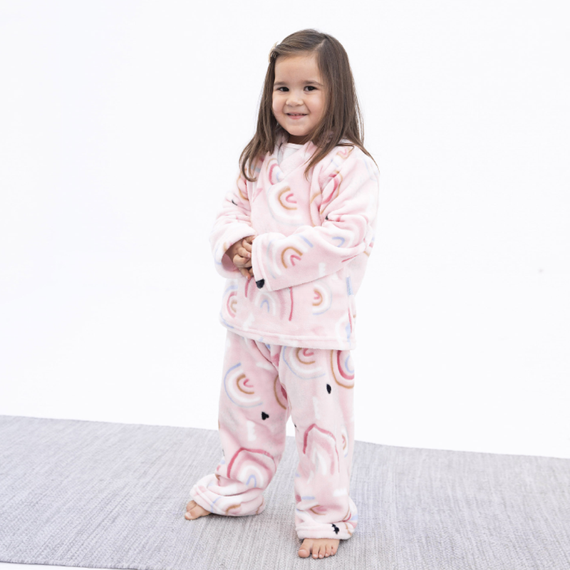 Pijama ultrasuave de microfibra para niña (2 piezas) Arcoíris