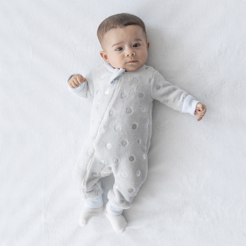 Pijama ultrasuave de microfibra para bebé (mameluco) Floral