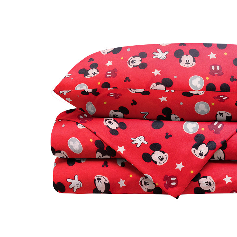 Juego de sábanas de camiseta 3 piezas individual Mickey