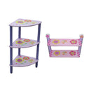 Set de juguetero y repisa flores